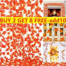 Artificial Autumn Fall Maple Leaves Garland Hanging Plant Home Party Decoration