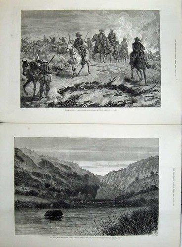 Old antique print - antique, zulu
