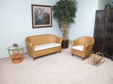 Rattan & Wicker Settee 3 Piece