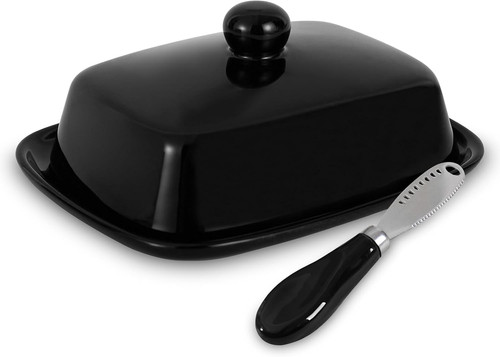 Ceramic butter dish with - butter,
