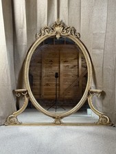 Large 19th Century Giltwood Oval Wall Mirror – Louis XVI