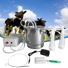 3L Portable Electric Dual Head Sheep Goat Milking Machine Cow Milker Vacuum Pu
