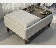 3 MORE LEFT !!  Casual Boucle Oyster Natural Hayden Storage Coffee Table - NEXT