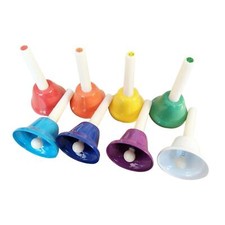 8x Colorful Handbells Musical Instrument Hand Bells Set