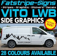 to fit MERCEDES VITO LWB STRIPES GRAPHICS STICKERS DECALS CAMPER DAY RACE VAN