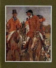HUNTING FOX, HUNTERS ON HORSE