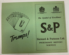 S&P STEWARD & PATTESON BEER POCKTHORPE BREWERY LADY WHIST SCORE CARD VINTAGE