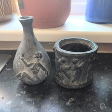 Antique grey pot - and, vase