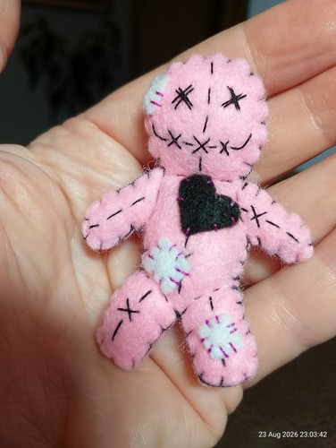 Handmade mini felt voodoo doll - felt,