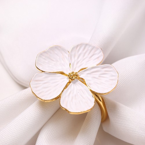 12x luxury flower napkin rings - 12x,