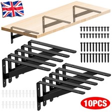 10PCS Heavy Duty Stainless Steel L Shaped Wall Mounted Shelf Brackets Support UK