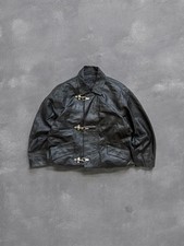 Vintage Black Leather Fireman Jacket