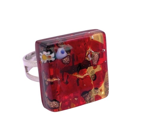 Murano glass statement ring - glass,