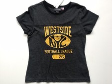 Ladies/ Girls Topshop Charcoal Slogan” WESTSIDE FOOTBALL LEAGUE 26” Size L