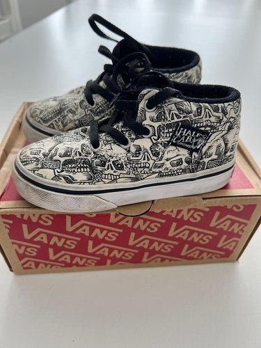 Vans skulls black white half - vans,