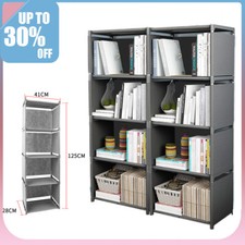 5 Tier 4 Cubes Modern Book Shelves Storage Shelf Bookcase Display Unit Organizer