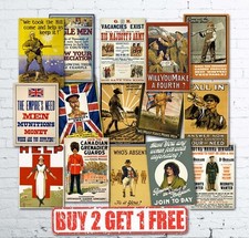  A1 Vintage British WW1 World War I Propaganda High Quality Extra Large Posters 