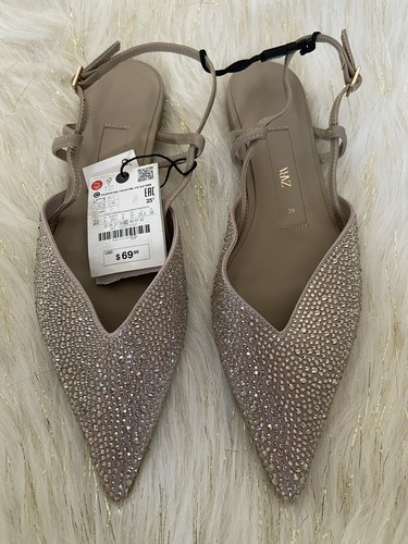 New zara flat sandals - flat, diamonds