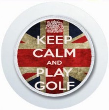 KEEP CALM AND PLAY GOLF CAR TAX DISC HOLDER REUSABLE PARKING PERMIT HOLDER