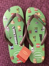 Havaianas Kids Men’s Minecraft Flip Flops Leaf Green 45/46 UK 11/12