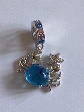 S925 Sterling Silver Blue Crab Dangle Charm For Bracelet