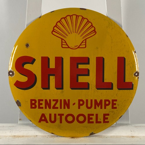 Shell enamel sign ø - enamel, 41cm
