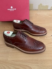 Grenson Archie Brown Leather Mens Brogue Shoe Uk 8