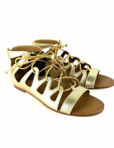 Zara gold strappy flats - zara,