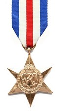 Official France and Germany Star Miniature Medal + Ribbon ( WW2 1944 - 1945 new