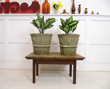 1 Pair of Vintage Cast Lime Stone Garden Planters pot urns shop display vintage