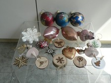 Christmas Decoration Bauble Gisela Graham Fairy Bundle x 22 Wood 