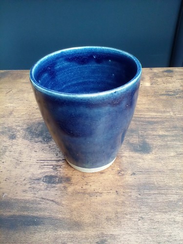 Glazed blue ceramic