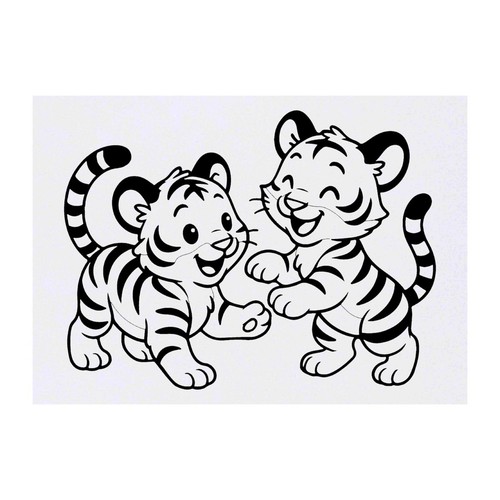 Playful tiger cubs temporary - tiger,