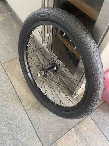 Black bmx front alloy wheel - black,
