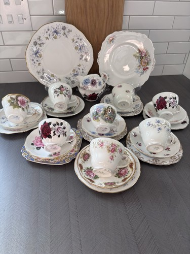 Vintage mismatched bone china - vintage,