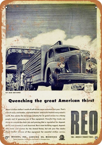 Metal sign 1930 reo trucks - metal,