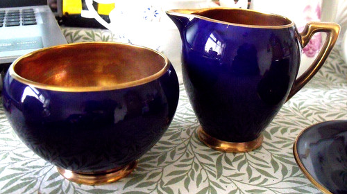 Carlton ware cobalt blue milk - ware,