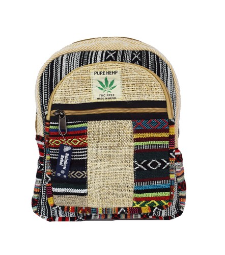 Small hemp cotton back pack - &,