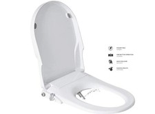 GEOATON Combined Toilet Seats Bidet with Non Electric Self Cleaning Dual Nozzles