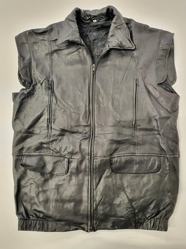 Vintage leather waistcoat - , 42"
