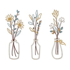 3 Piece Metal Flower Wall Art