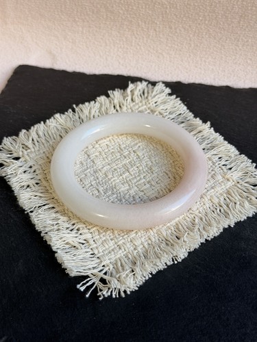 Natural white jade bangle - jade,