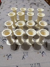 Plastic Cake Stand Pillars Octagonal Ivory x 16 Wedding Party Vintage