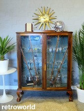 STUNNING Art Deco Vintage Retro Display Cocktail Drinks Cabinet Bookcase Unit