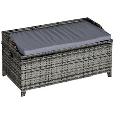  PE Rattan Bench Patio Wicker