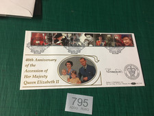 795 - 1992 40th Anniversary of the Accession Benham first day cover flown signed