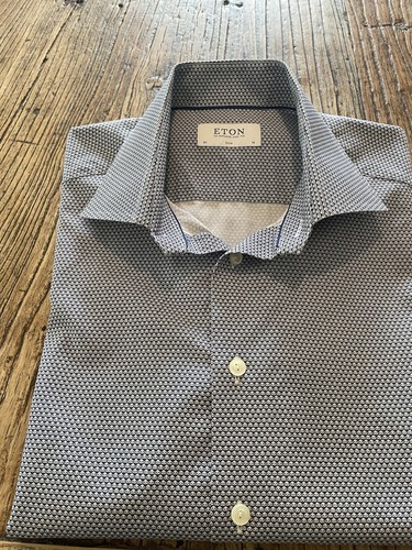 Eton blue patterned slim fit - eton,