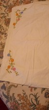 Vintage Linen Pillow Case with Embroidered Design