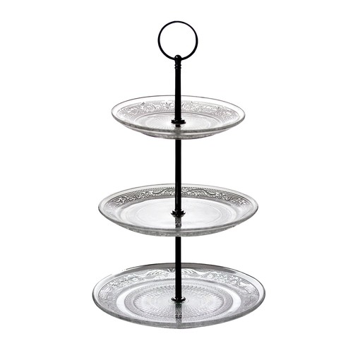 Tier glass cake - 3, stand