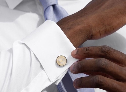 Silver mercedes cufflinks with - cufflinks,